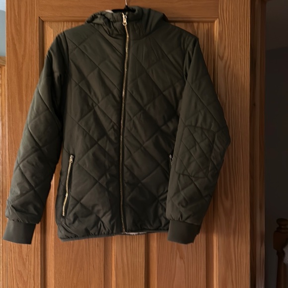Hunter green quilted coat - Picture 1 of 6